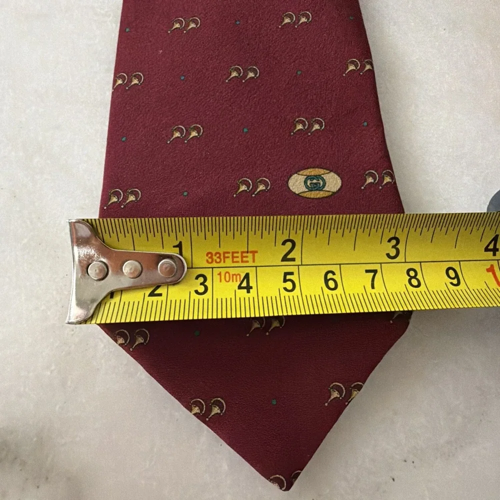 Vintage Gucci Accessory Collection Burgundy Silk Tie Prom Homecoming Formal Wear
